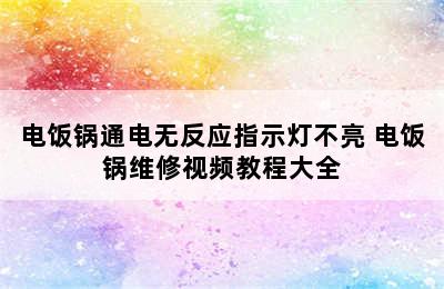 电饭锅通电无反应指示灯不亮 电饭锅维修视频教程大全